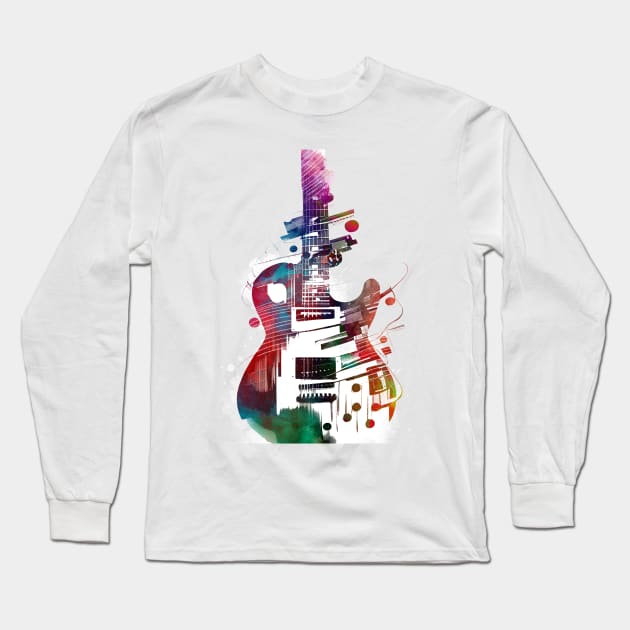 Guitar music art #guitar #music Long Sleeve T-Shirt by JBJart